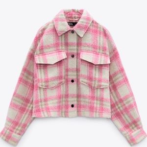 Cropped plaid shacket